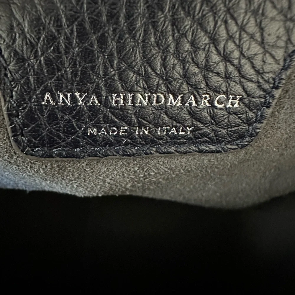Anya Hindmarch leather backpack in dark blue | unisex